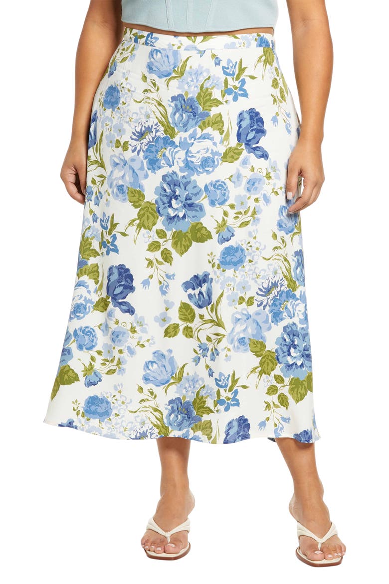 Bea Floral Print Skirt, Main, color, LUCCA