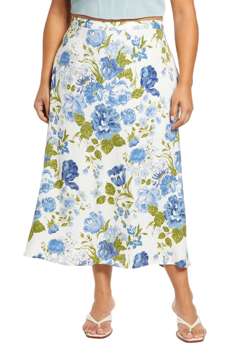 Reformation Bea Floral Print Skirt, Main, color, 