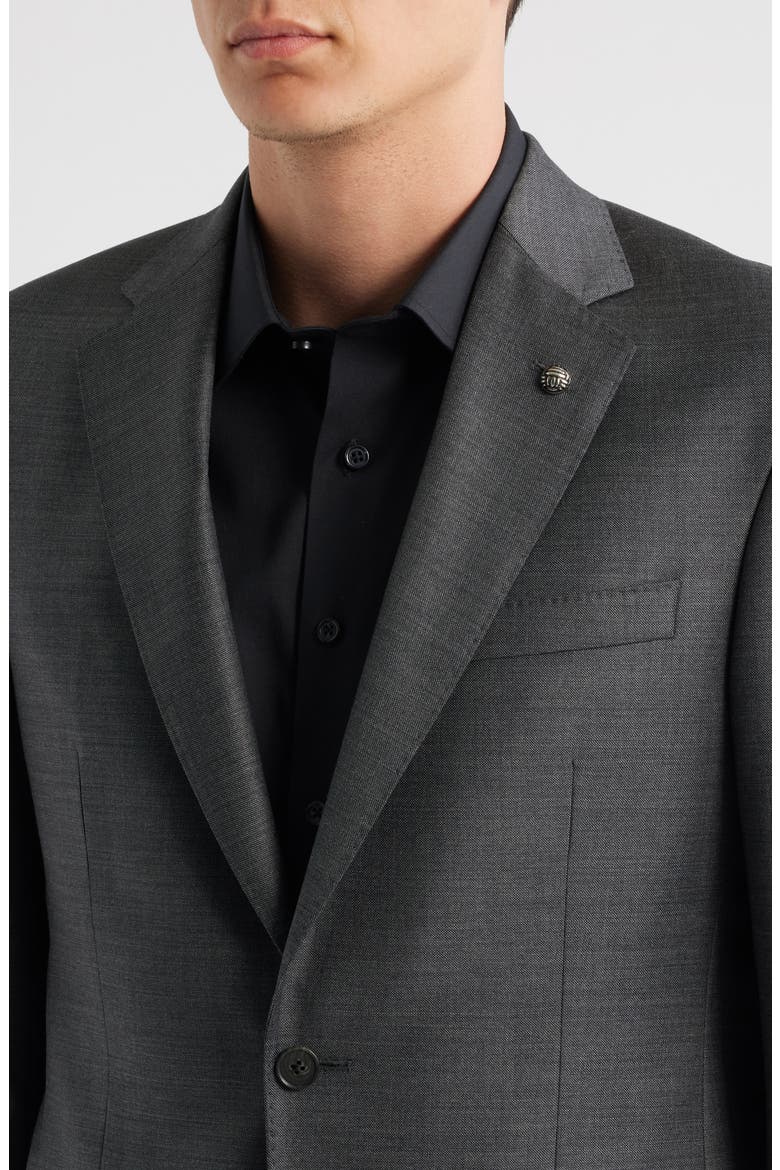 Stacie Trim Fit Solid Grey Stretch Super 110s Suit, Alternate, color, CHARCOAL