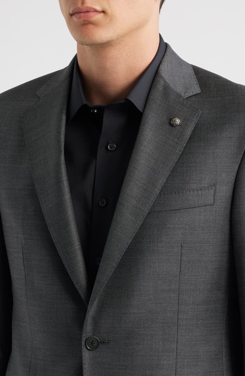 Jack Victor Stacie Trim Fit Solid Grey Stretch Super 110s Suit, Alternate, color, Charcoal