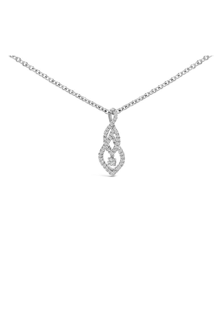 Sterling Silver 1/3 Cttw Diamond Swirl Teardrop Pendant Necklace, Main, color, Silver