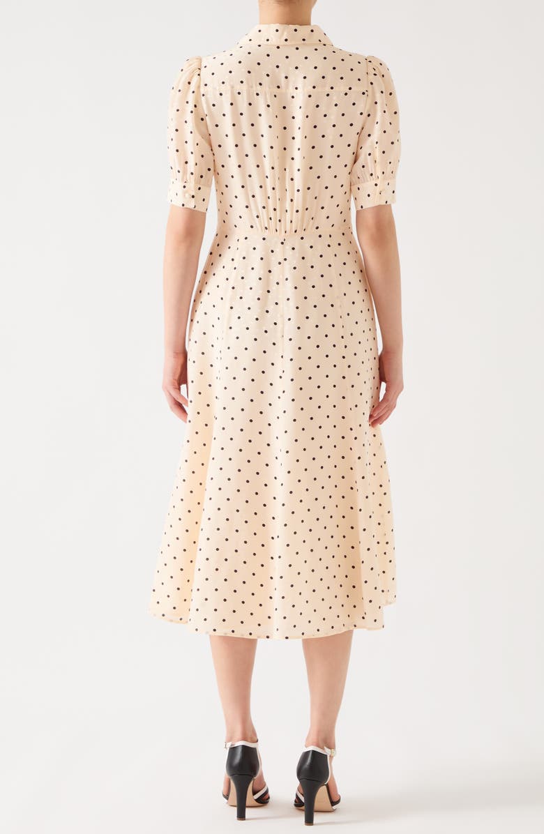 LK Bennett Sophie Polka Dot Dress, Alternate, color, Cream