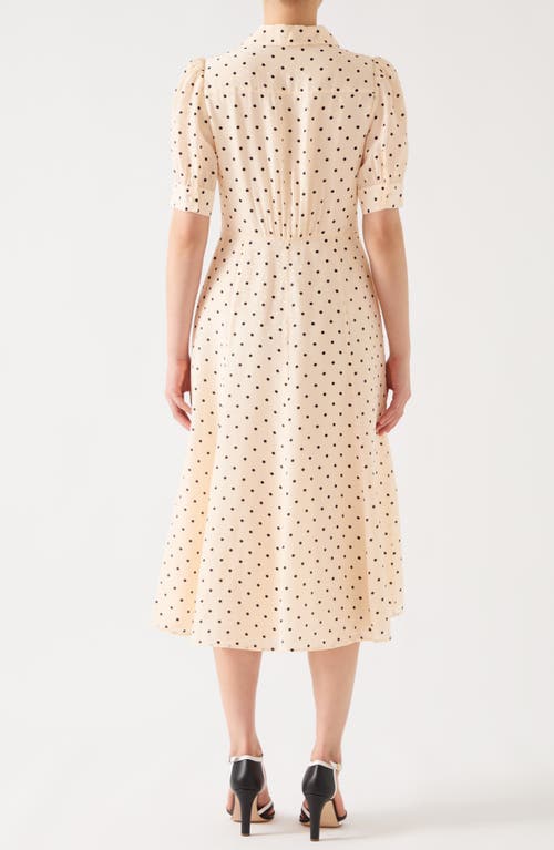 Lk Bennett Sophie Polka Dot Dress In Cream