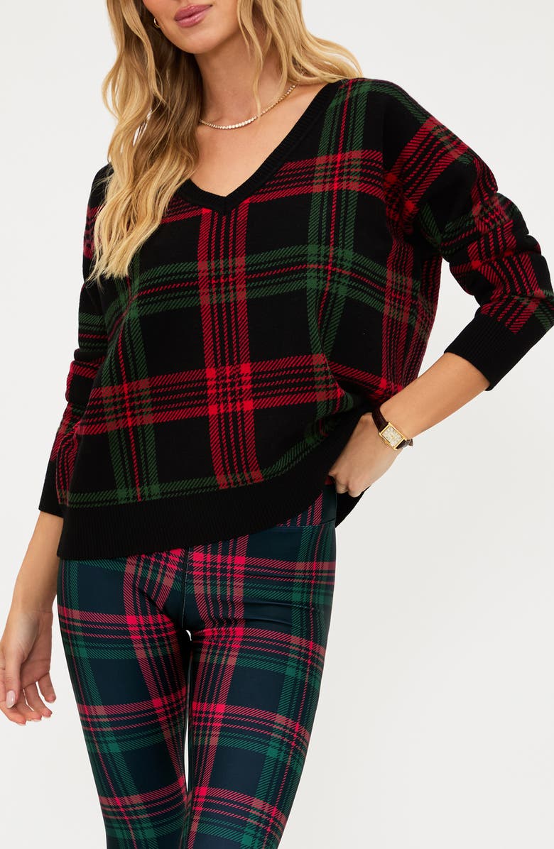 Beach Riot Joey Plaid Oversize Sweater, Alternate, color, Ribbon Plaid