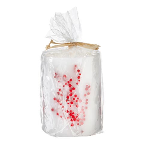 Berry Botanical Multicolor Pillar Candles for Christmas Decor