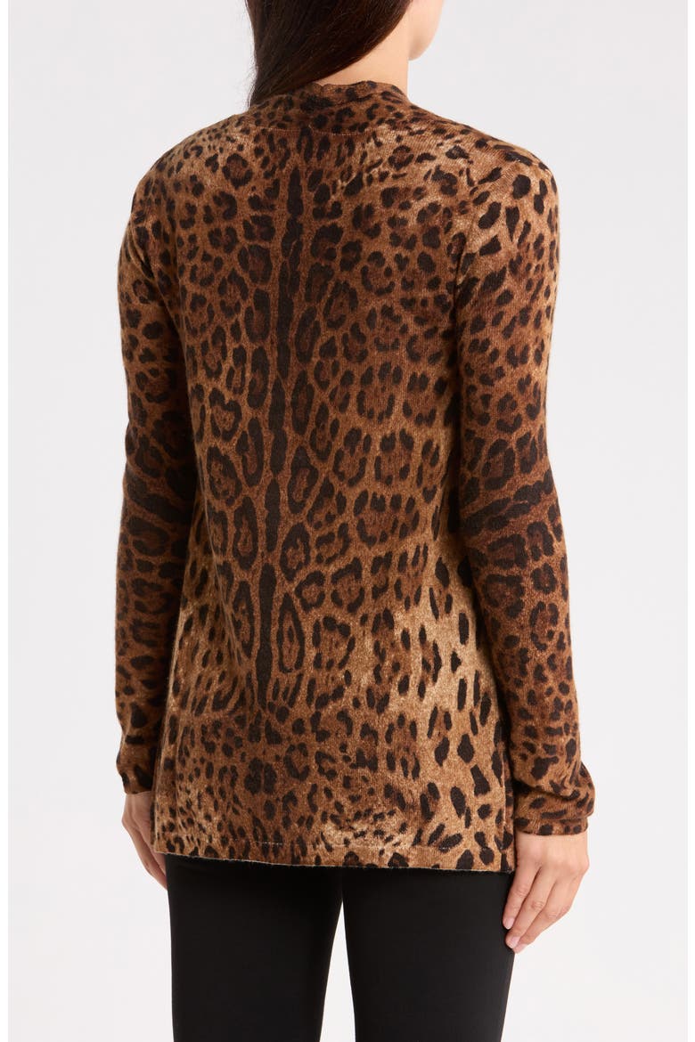 Leopard Print Drape Cardigan, Alternate, color, CAMEL