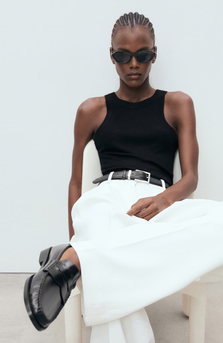 MANGO Penny Loafer, Alternate, color, Black