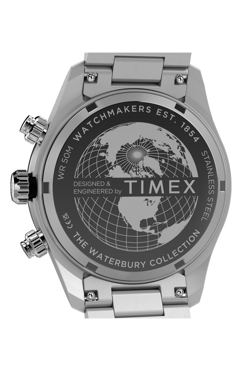 Timex<sup>®</sup> Waterbury Heritage Chronograph Bracelet Watch, 39mm, Alternate, color, Stainless Steel