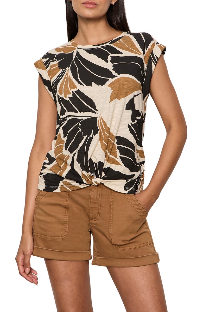 Sanctuary Knotted Muscle T-Shirt, Main, color, Lotus Black