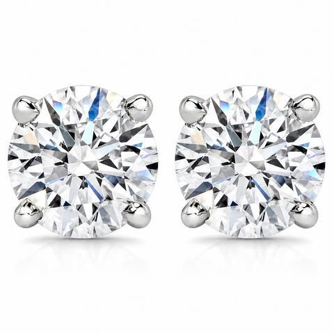 3 Cttw Diamond Studs With Screw Backs 14k Gold Lab Grown