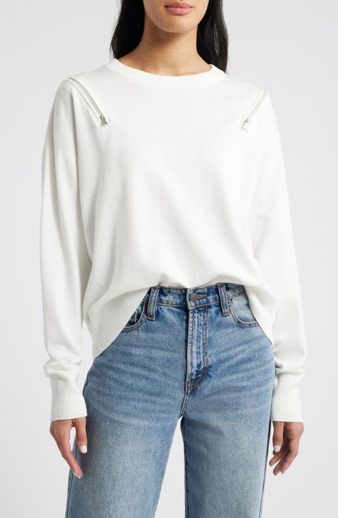 Zip Shoulder Sweater