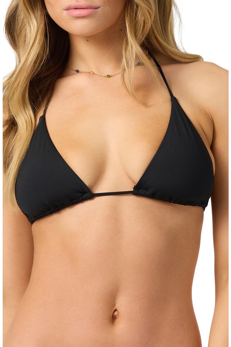 Venice Saltwater Solids Bikini Top, Alternate, color, BLACK