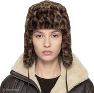 Rebecca Minkoff Faux Fur Trapper Hat with Polyurethane Ties