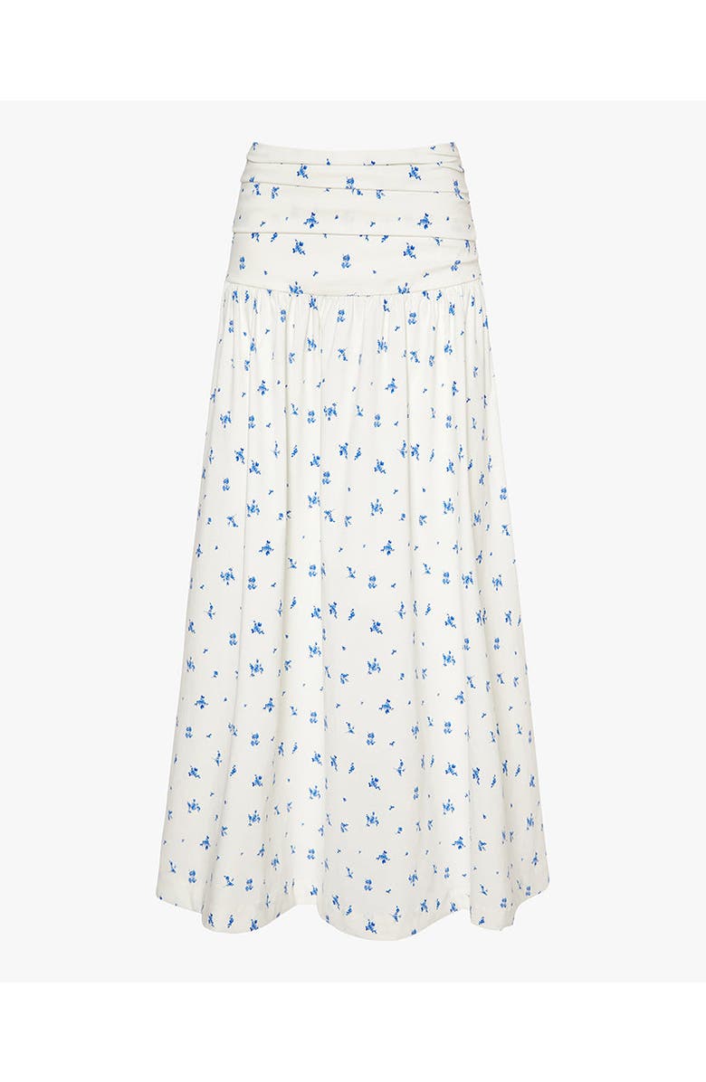 WeWoreWhat Ruched Waist Midi Skirt, Alternate, color, Sky Multi