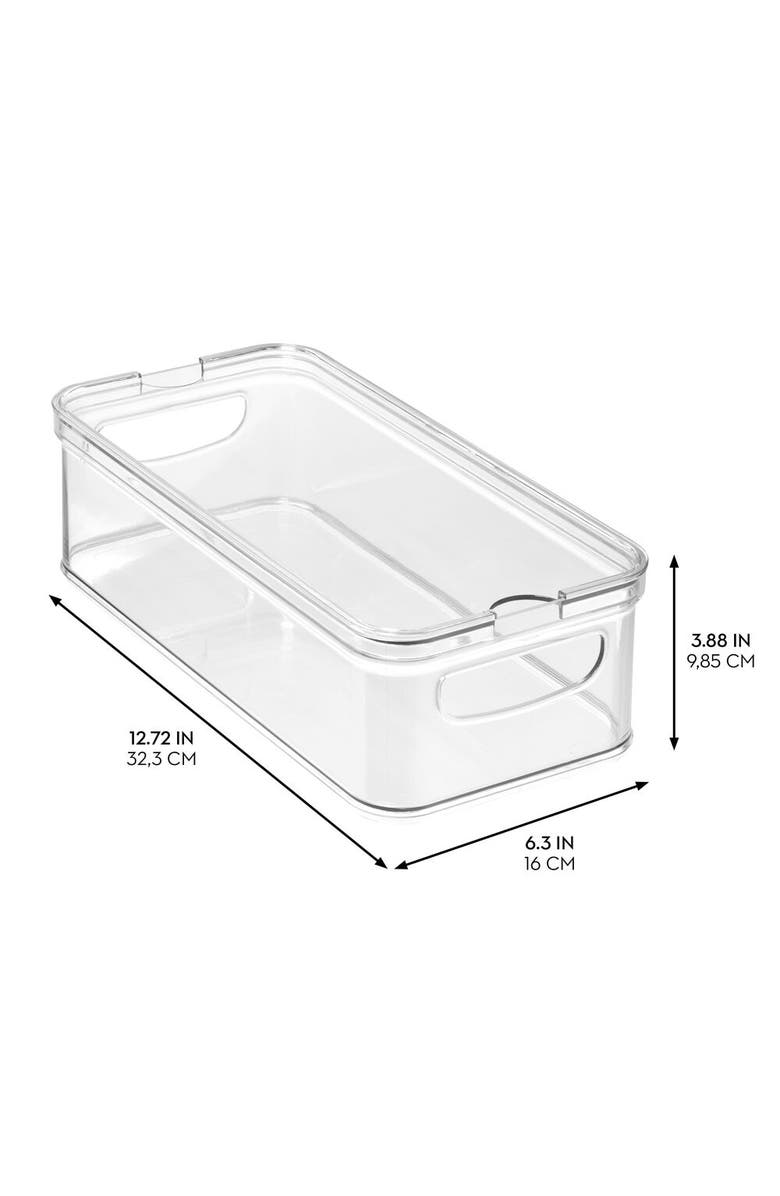 iDesign Stackable Fridge Organizer Bins with Lids - Set of 3 - Clear, Alternate, color,