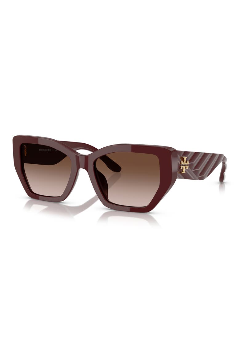 53mm Irregular Sunglasses, Alternate, color, BROWN GRAD