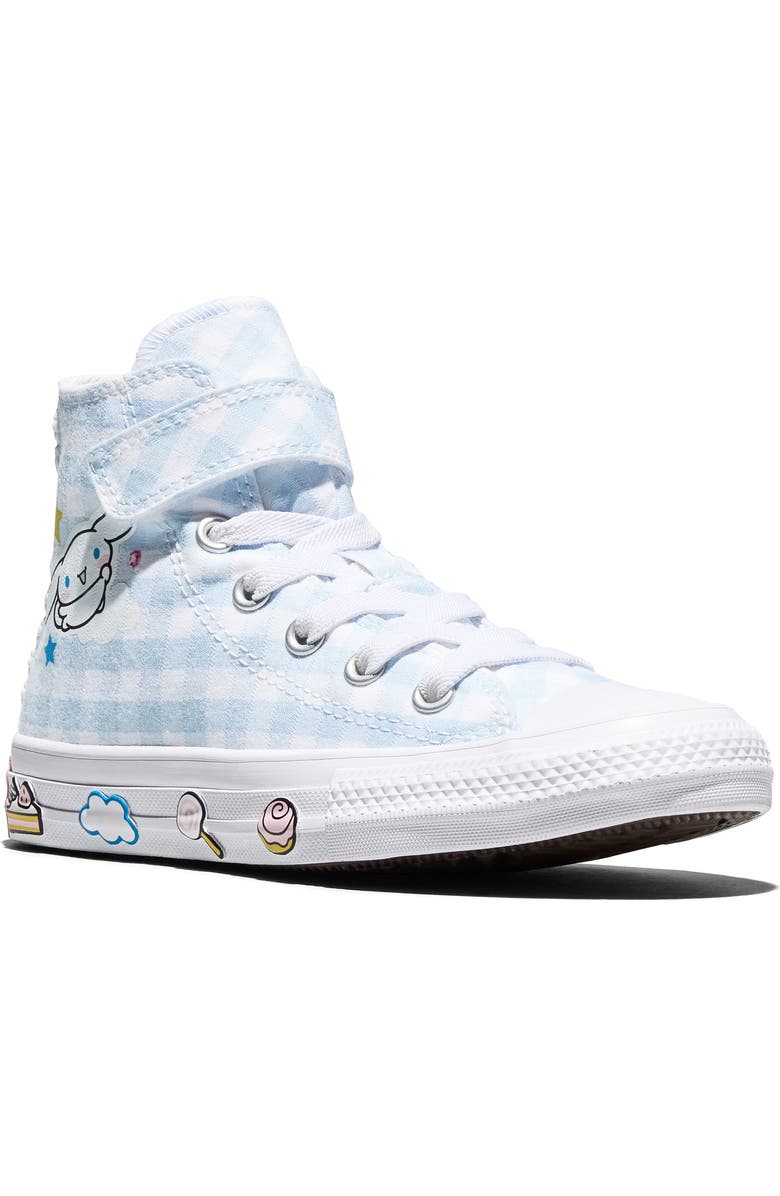 Converse Kids' x Hello Kitty<sup>®</sup> and Friends Chuck Taylor<sup>®</sup> All Star<sup>®</sup> 1V High Top Sneaker, Main, color, Baby Blue/ White/ White
