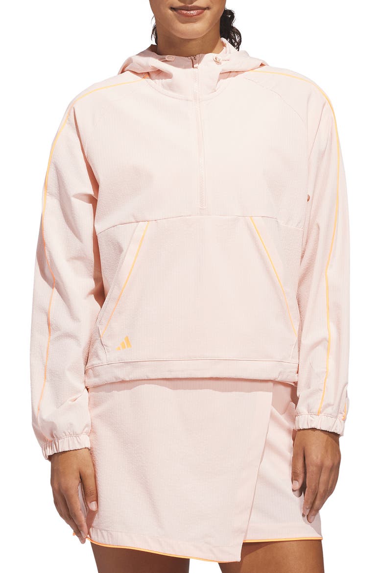 Ultimate365 Seersucker Quarter-Zip Pullover, Main, color, BLUSH PINK