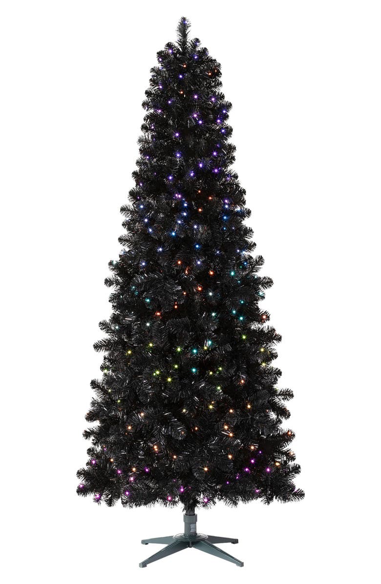 TREETOPIA Essentials Classic Needle Black Artificial Christmas Tree, Main, color, Green/ Multi Color