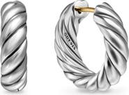 David Yurman Sculpted Cable Hoop Earrings in Sterling Silver, 18.6mm