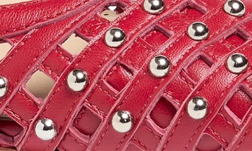 Cinq À Sept Rena Cage Studded Slingback Pointed Toe Pump In Burgundy