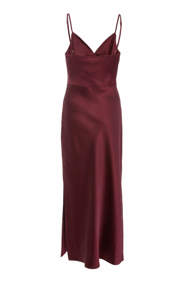 QUIZ Satin V Neck Slip Maxi Dress, Alternate, color, 