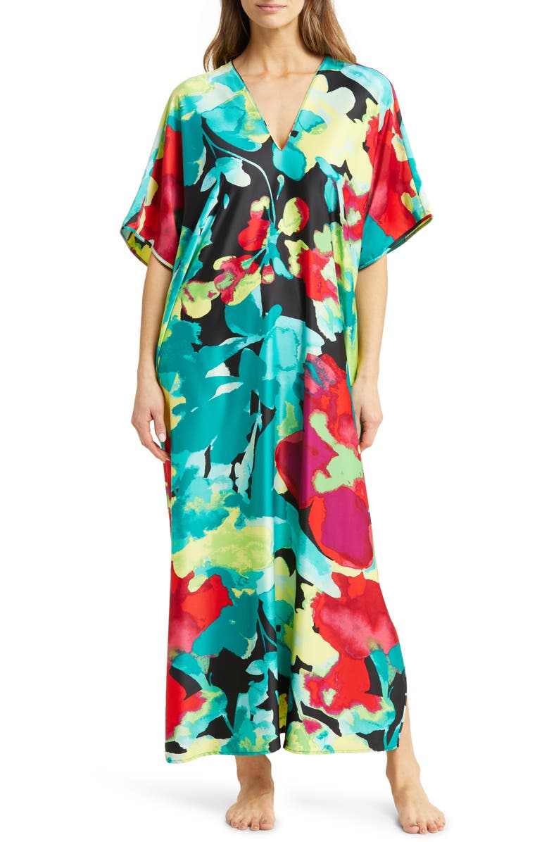 Natori Suisai Charmeuse Caftan Nightgown, Main, color, 