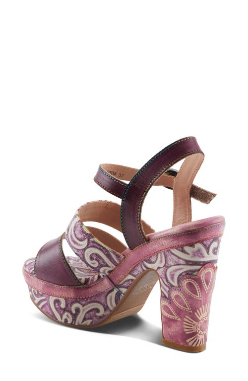 L'artiste By Spring Step Hotstrut Platform Sandal In Purple Multi