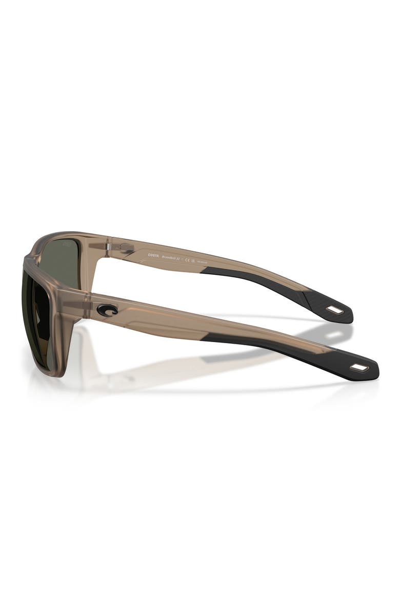 Broadbill II 58mm Polarized Rectangular Sunglasses, Alternate, color, MATTE BROWN SMOKE / GRAY 580G