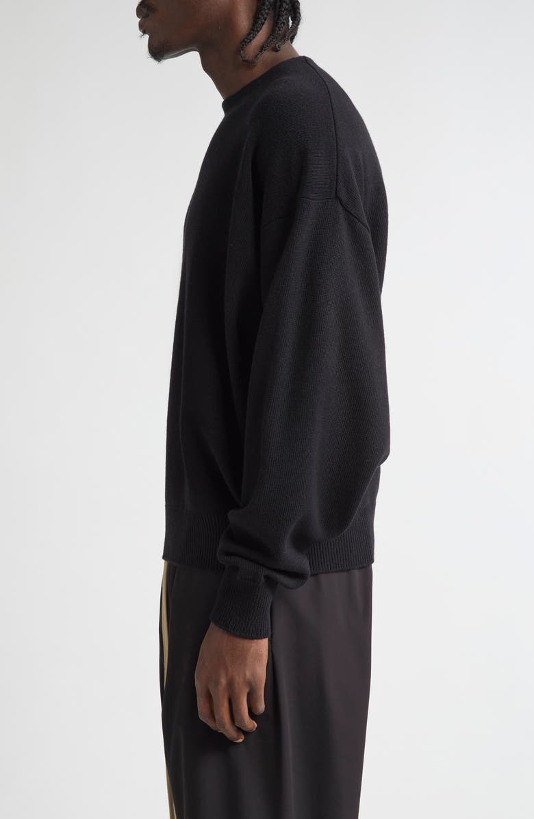Fear of God Fine Knit Merino Wool Crewneck Sweater, Alternate, color, Black