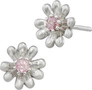 SAVVY CIE JEWELS Sterling Silver Cubic Zirconia Daisy Stud Earrings