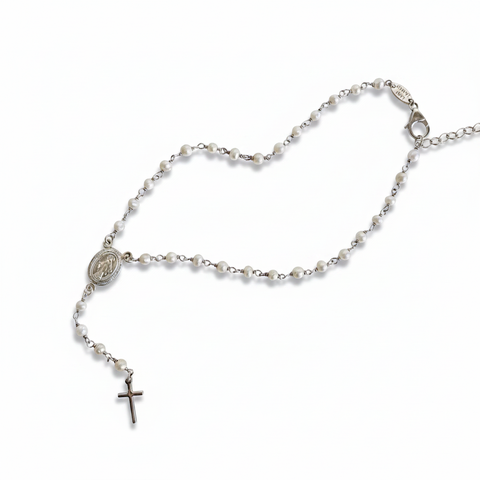 The Amelia Pearl Rosary Anklet