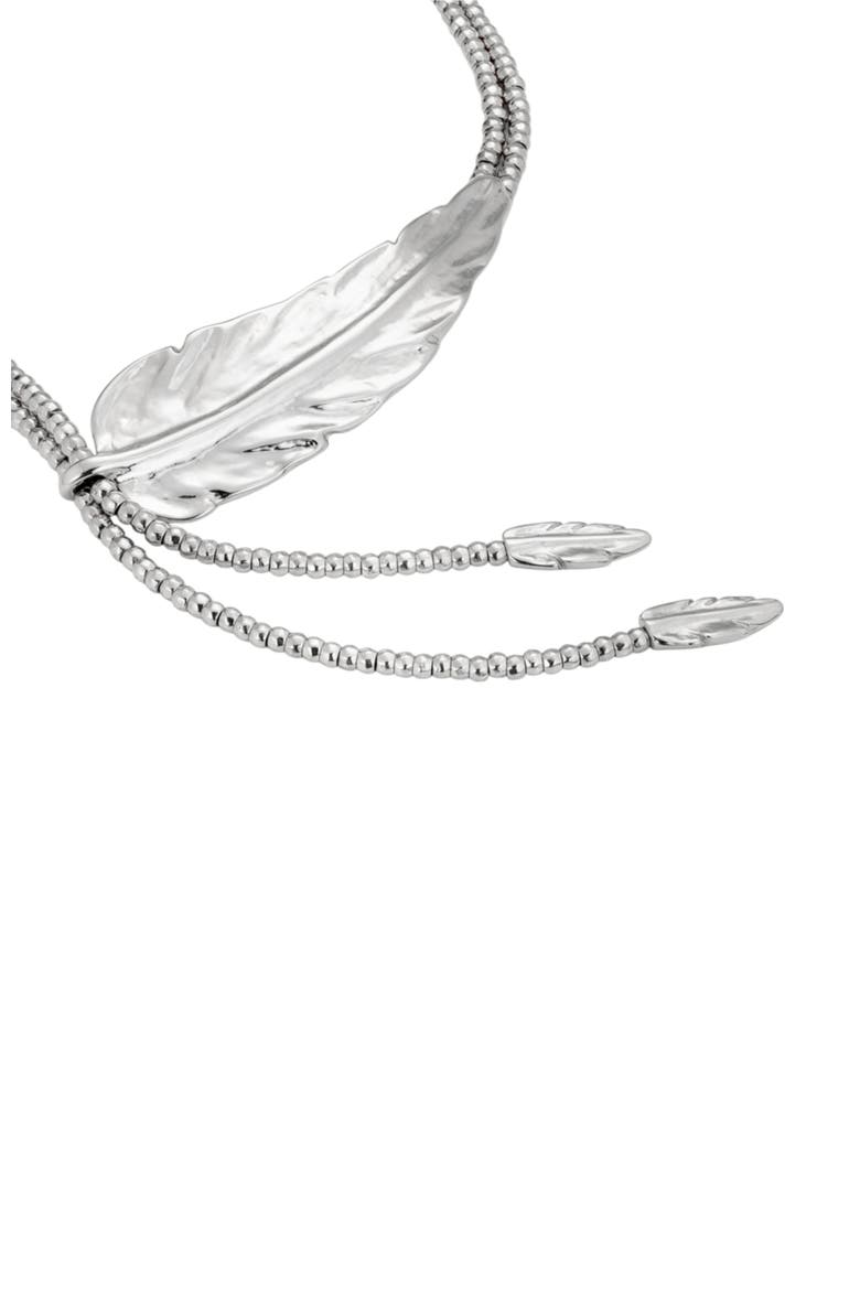 Feather Drop Necklace, Alternate, color, Silver