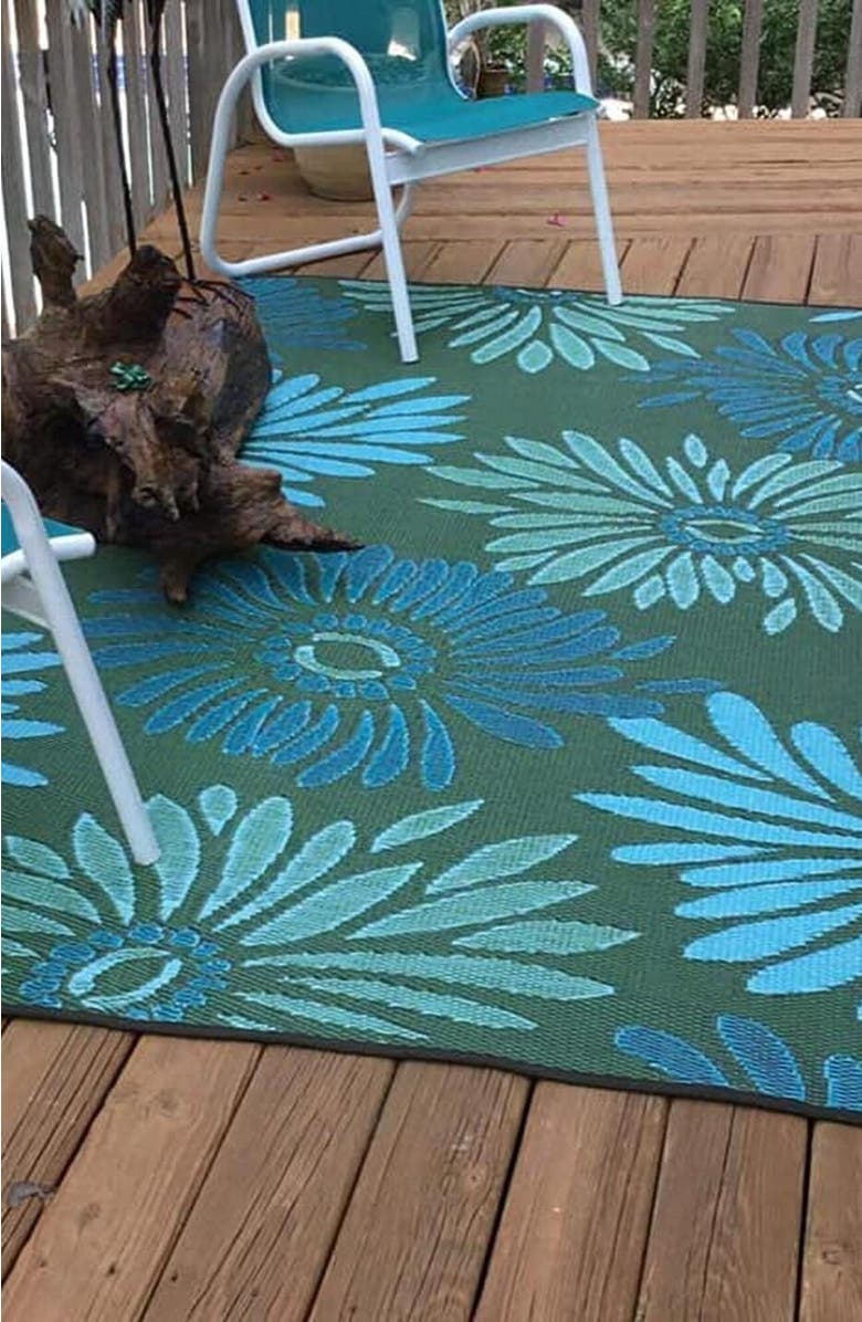 Mad Mats Daisy Aqua & Green, Alternate, color, Aqua And Green