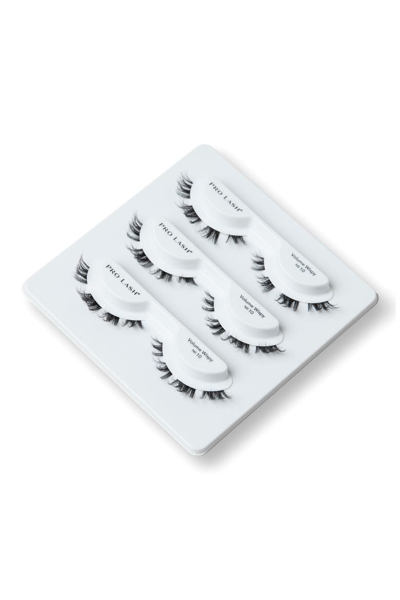 Set of 3 Volume Wispy No. 10 False Lashes, Main, color, BLACK
