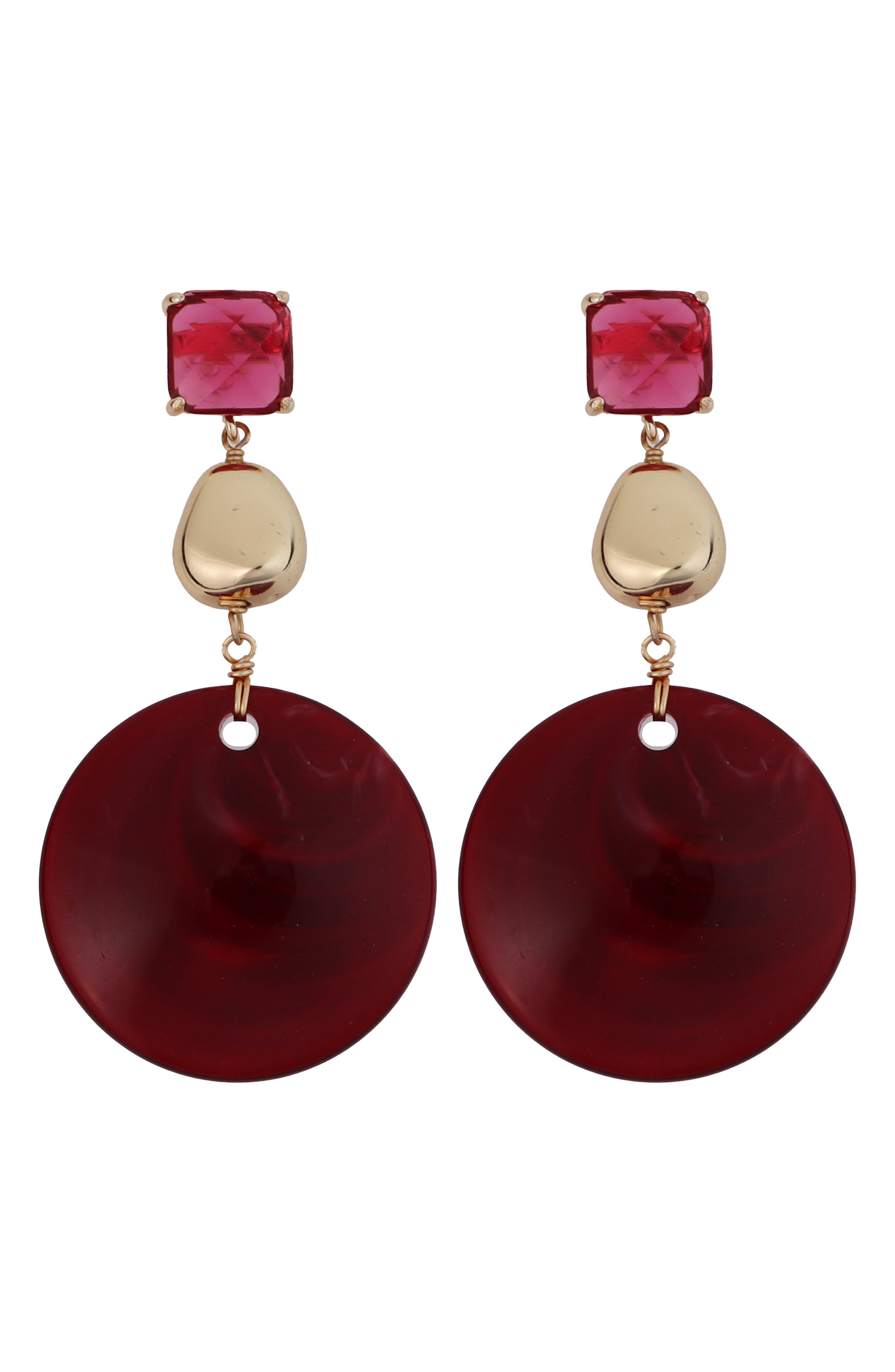 Faceted Glass & Resin Drop Earrings