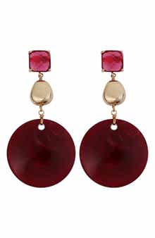 Faceted Glass & Resin Drop Earrings