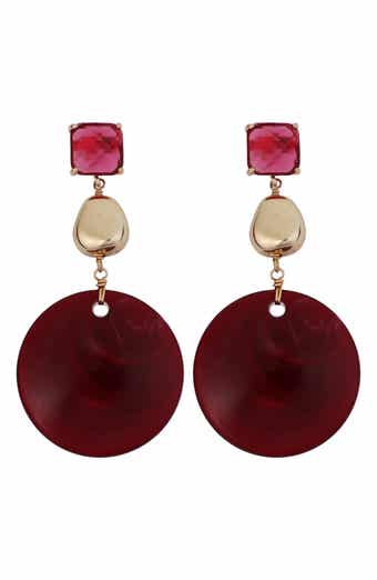 Faceted Glass & Resin Drop Earrings