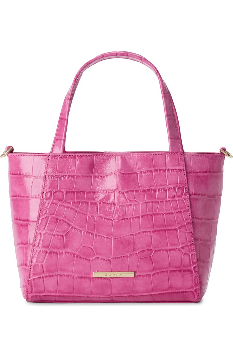 Brahmin Small Mona Croc Embossed Leather Top Handle Bag, Main, color,