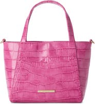 Brahmin Small Mona Croc Embossed Leather Top Handle Bag