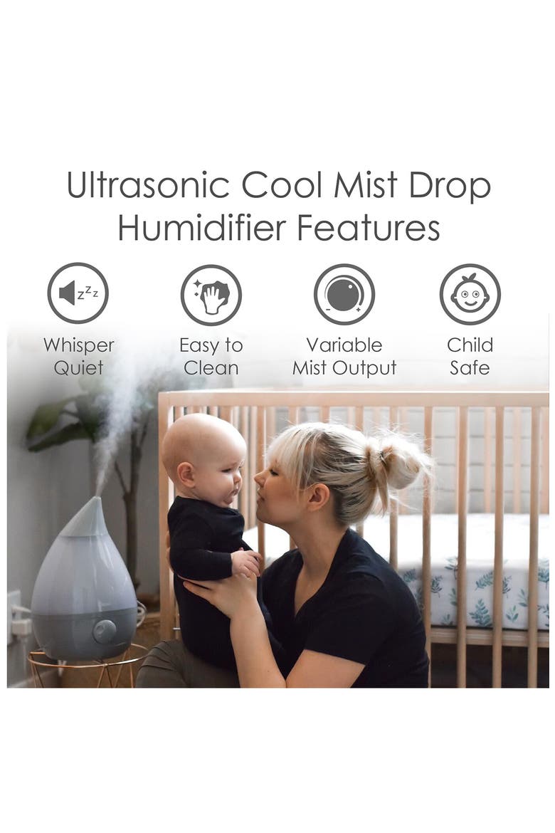 Drop 1-Gallon Cool Mist Humidifier, Alternate, color, GREY