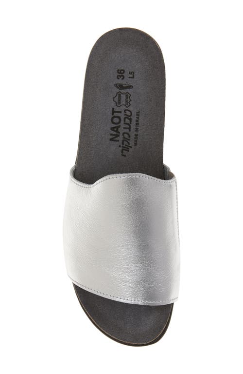Naot Skylar Slide Sandal In Soft Silver Leather