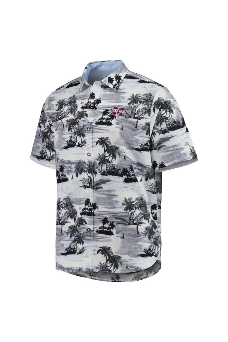 Men's Tommy Bahama Black Mississippi State Bulldogs Tropical Horizons Button-Up Shirt, Alternate, color, Black