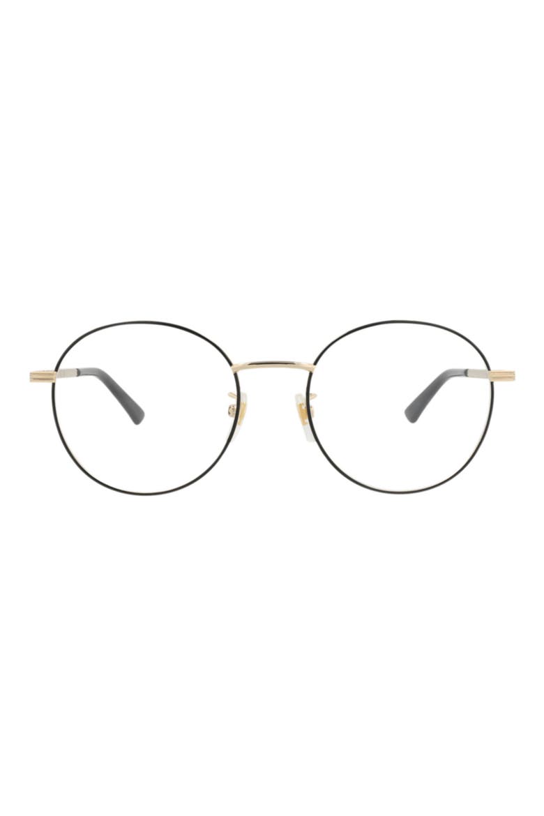 52mm Round Optical Glasses, Main, color, BLACK GOLD TRANSPARENT