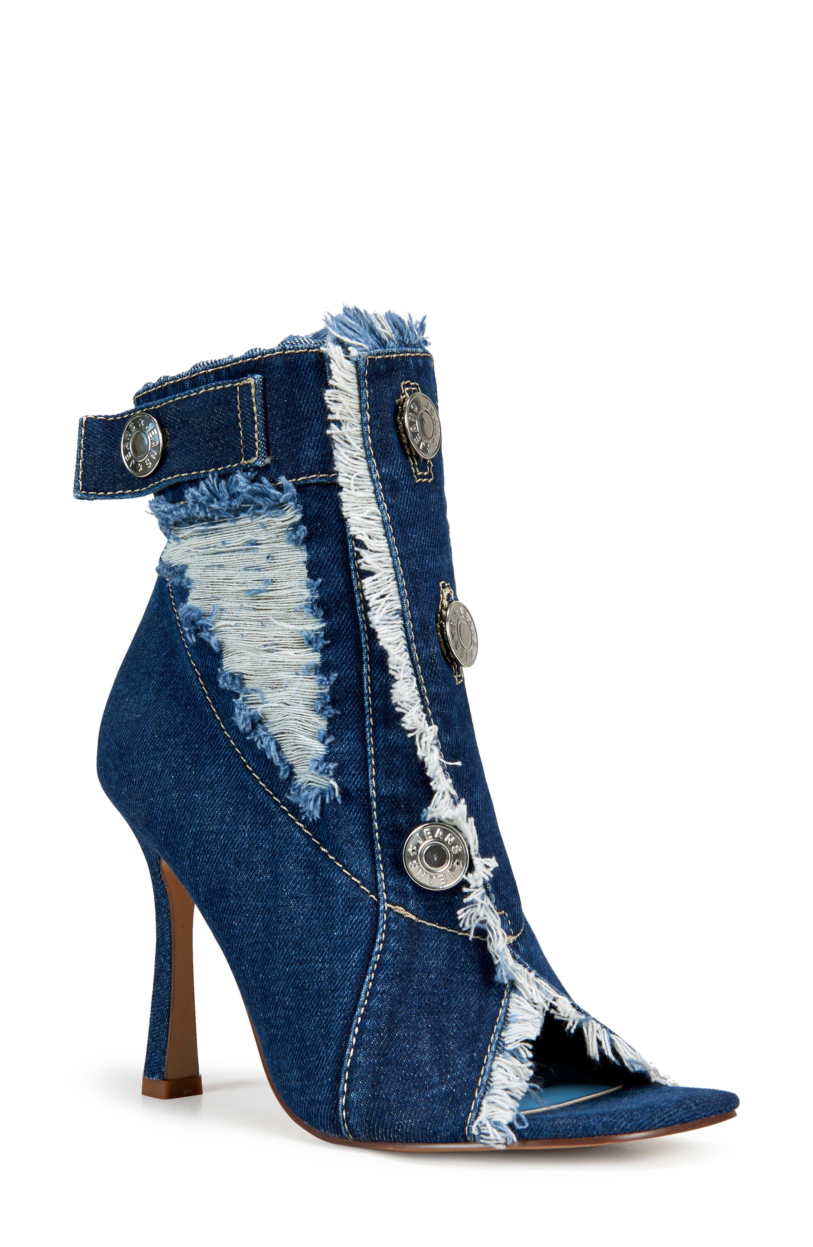 Tandy Peep Toe Bootie, Main, color, DENIM