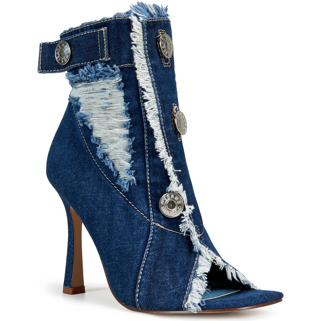 Azalea Wang Tandy Peep Toe Bootie In Blue