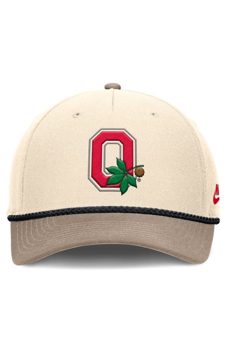 Nike Men's Nike Natural Ohio State Buckeyes Rise Legacy Throwback Logo Adjustable Hat, Alternate, color, 
