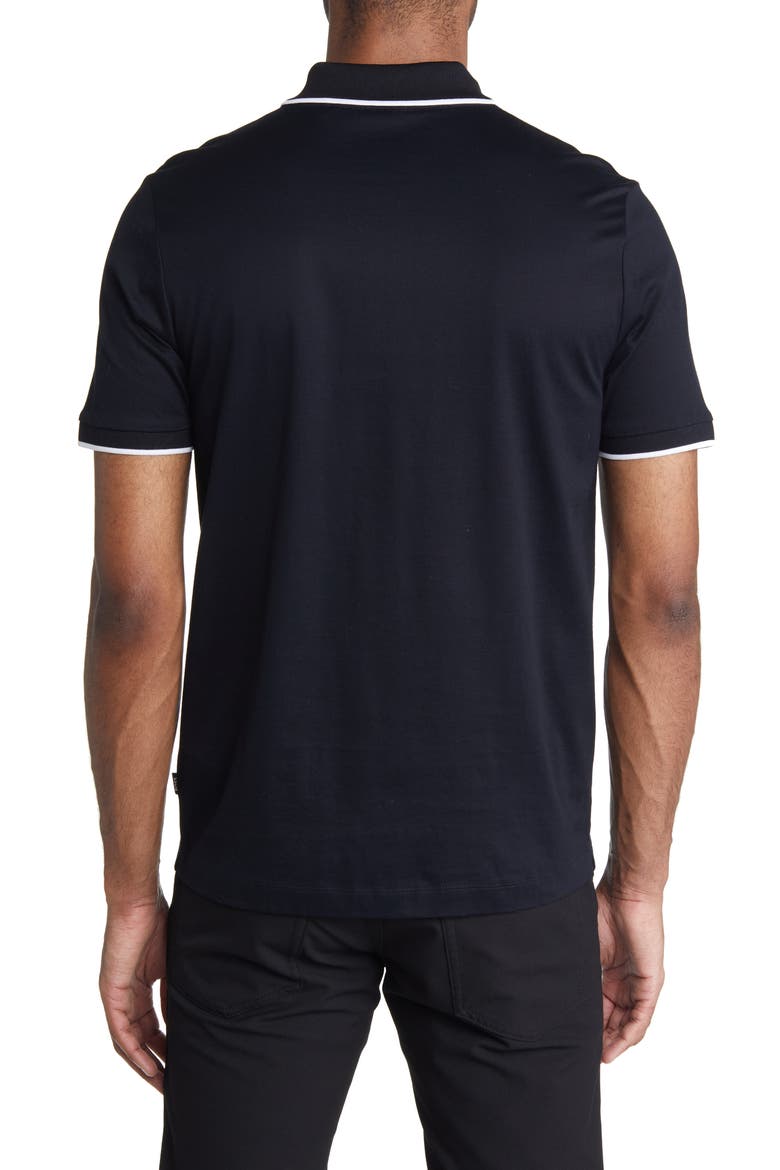 Polston Tipped Zip Polo, Alternate, color, BLACK