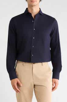 Solid Trim Fit Textured Flannel Shirt