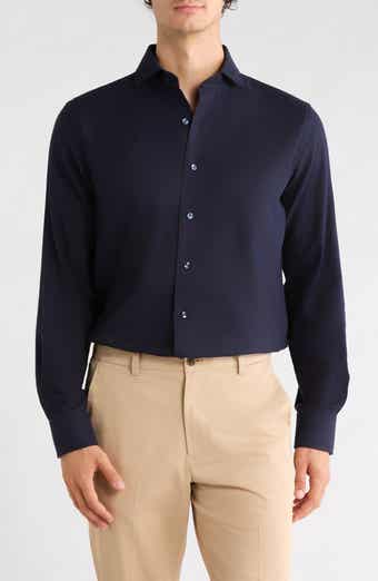 Solid Trim Fit Textured Flannel Shirt